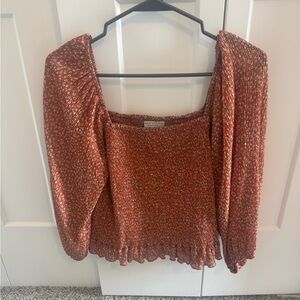 Paper Crane Rust Floral Top